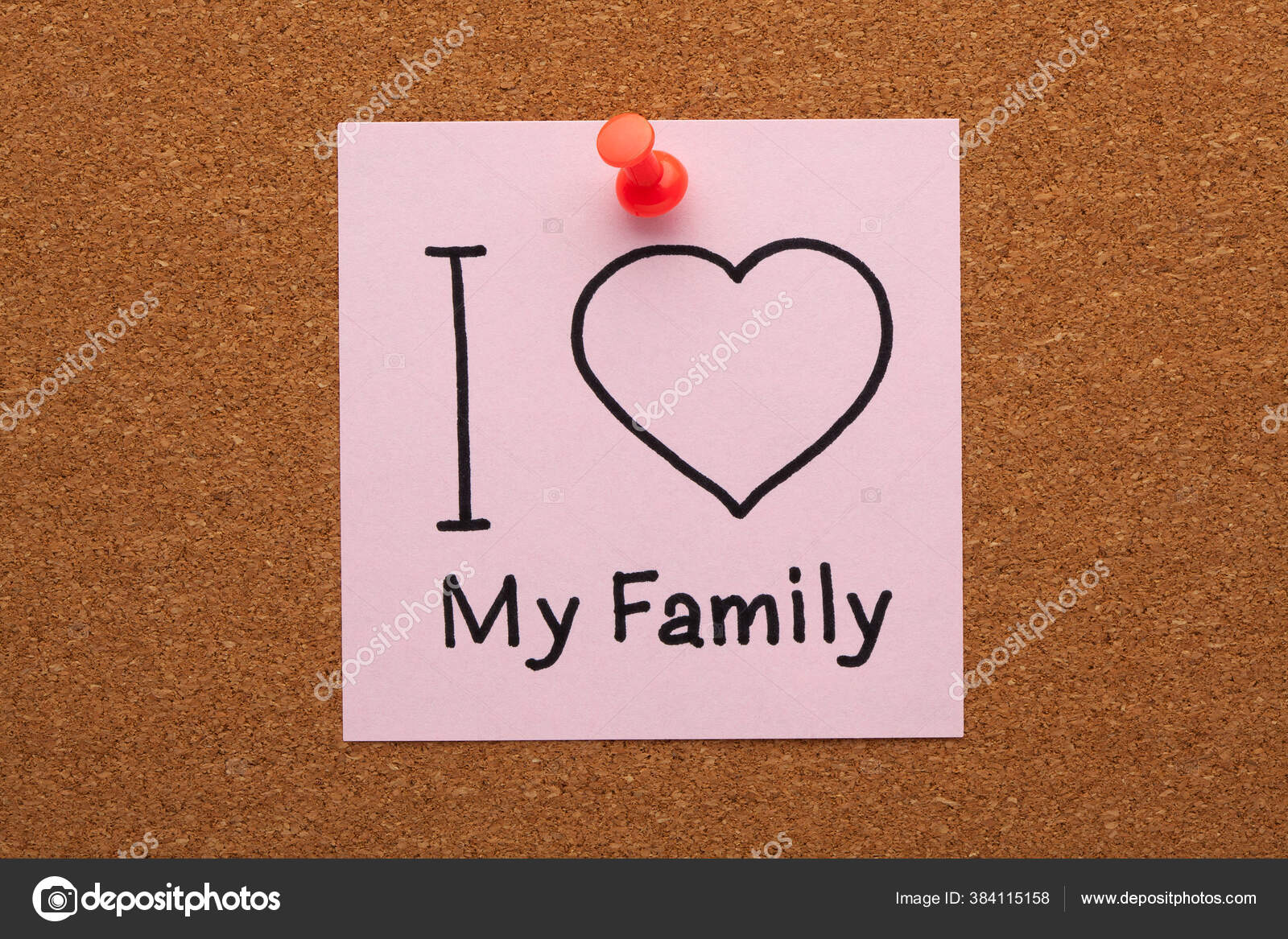 Aime Citation Famille Sur Note Epinglee Sur Panneau Liege Photographie Ogichobanov C