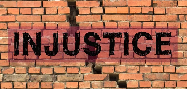 Word Injustice Large Crack House — Stock Photo, Image