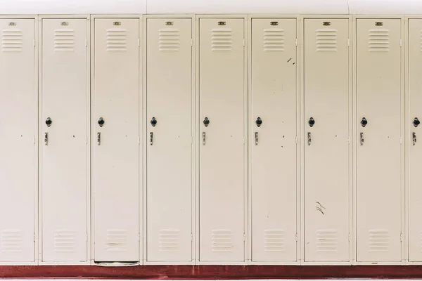 Row Tan School Lockers — Stock Photo, Image