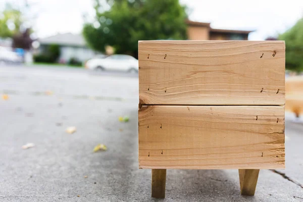 Scatole Fioriere Giardino Legno Cedro Appena Tagliato — Foto Stock