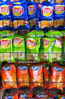 Hint perakende mağazalarında üst çip Fmcg markaların Renkli ambalaj 