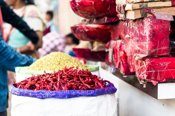dried red chillies in a jute bag for sale in chandni chowk delhi