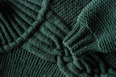 yeşil örme yün doku