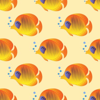 Balık karikatür karakter deseni