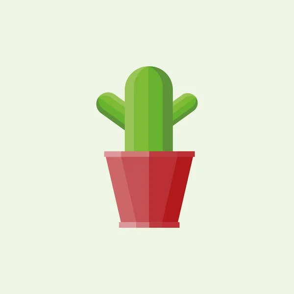 Vector Illustratie Van Een Cactus Een Pot — Stockvector