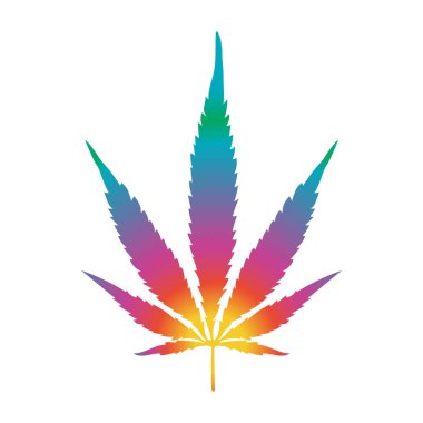 Gökkuşağı ile kenevir yaprağının vektör görüntüsü