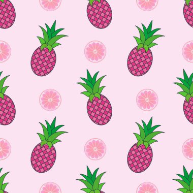 Tasarım ve dekorasyon için ananas vektör deseni