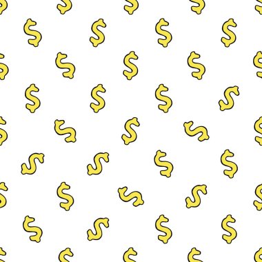 Beyaz arkaplandaki dolar işaretinin vektör görüntüsü. Vektör dolar sembolü deseni