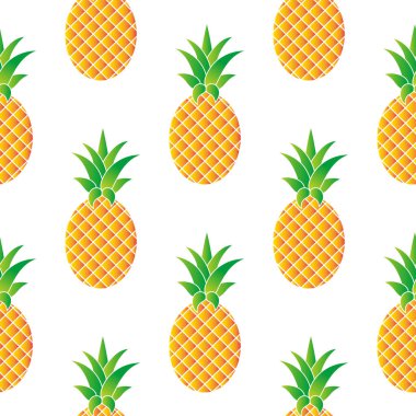 Çizgi film ananaslı vektör deseni