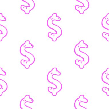 Beyaz arkaplandaki dolar işaretinin vektör görüntüsü. Vektör dolar sembolü deseni