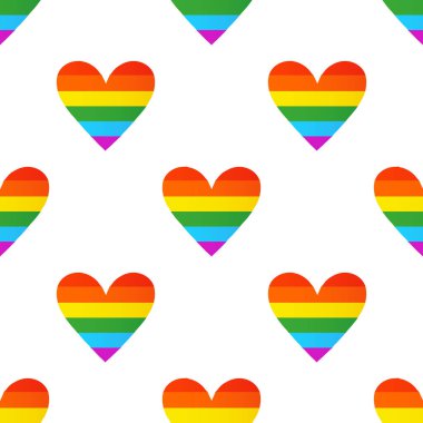 Gökkuşağı kalp deseninin vektör görüntüsü