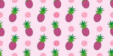 Çizgi film ananaslı vektör deseni