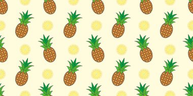 Çizgi film ananaslı vektör deseni