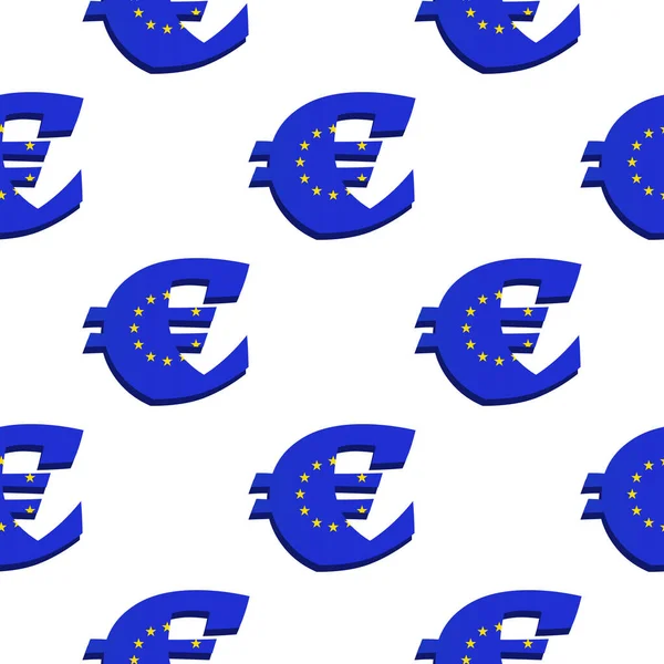 Beyaz arkaplandaki avro işaretinin vektör görüntüsü. Vektör Euro sembol deseni