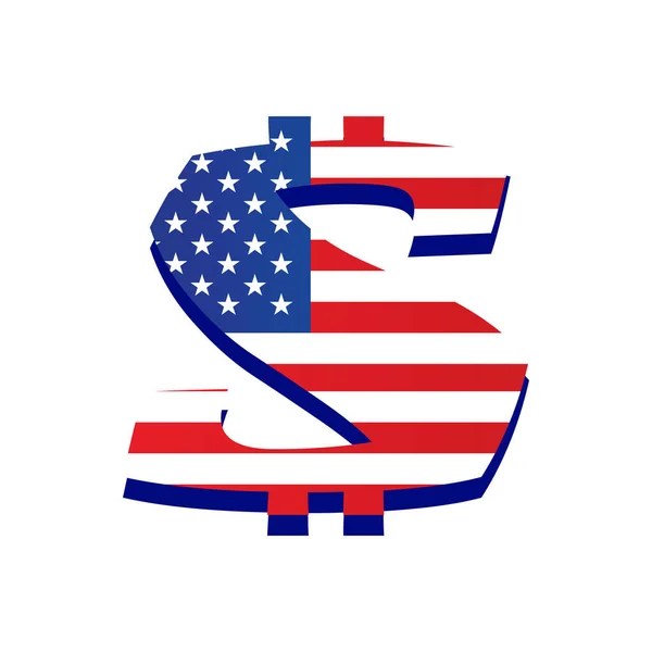 Beyaz arkaplandaki dolar işaretinin vektör görüntüsü.