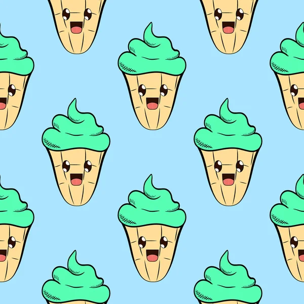 Dondurmanın gözlemedeki vektör görüntüsü. Dondurma çizgi film karakteri.