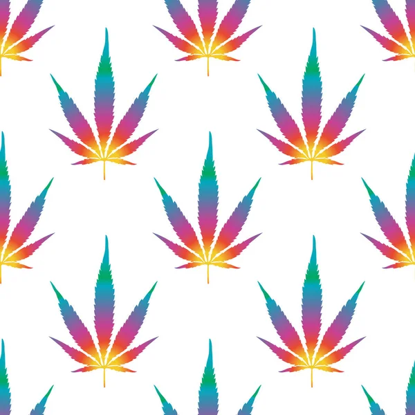 Vectorafbeelding Van Cannabisblad Cannabisbladeren Patroon — Stockvector