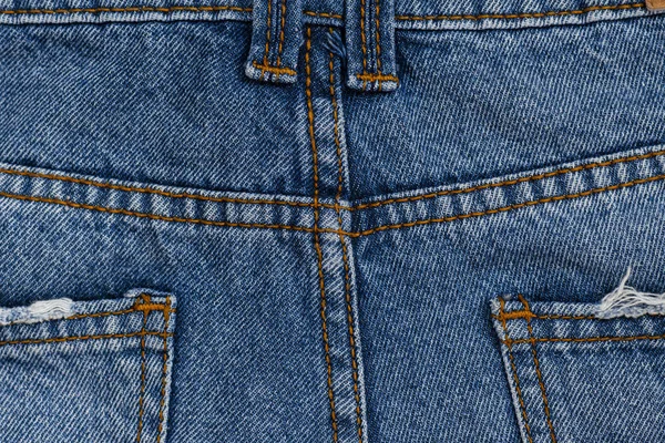 Primeros Planos Los Detalles Los Vaqueros Azules Fondo Denim —  Fotos de Stock