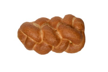 lezzetli taze kokulu beyaz ekmek gevrek altın kabuk beyaz arka plan üzerinde izole ile örgülü.