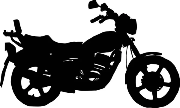 La silueta de la moto — Vector de stock