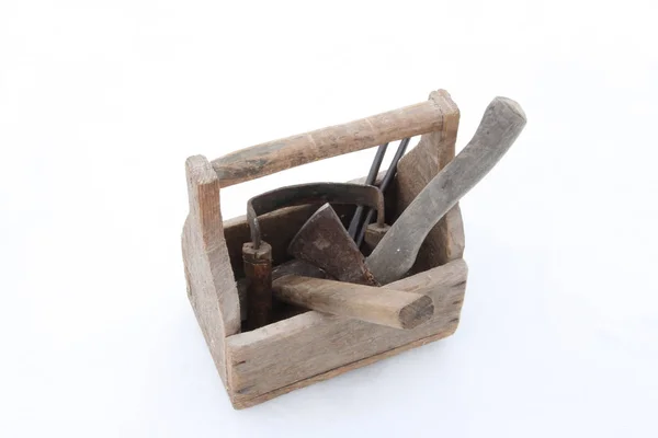 Old Wooden Tool Box Stock Photo