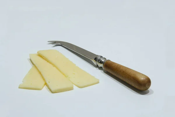 Sliced Cheese Knife — Stock Photo, Image