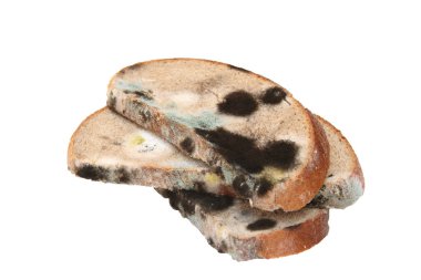 Beyaz arka planda çavdar ekmeği üzerine kalıp