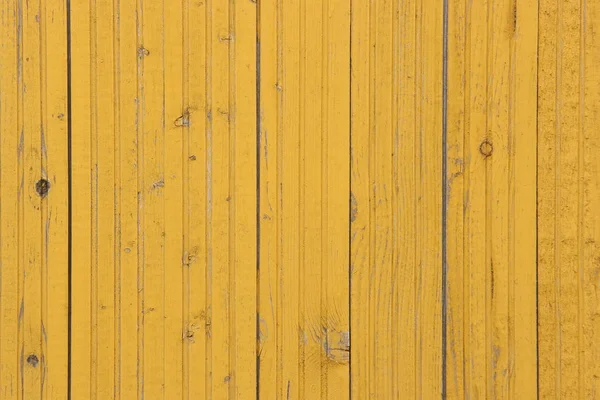 Boyalı Ahşap Tahtalardan Yapılmış Sarı Duvar — Stok fotoğraf