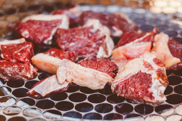 Carne Crua Churrasco Carne Com Gordura Churrasco Brasil — Fotografia de Stock