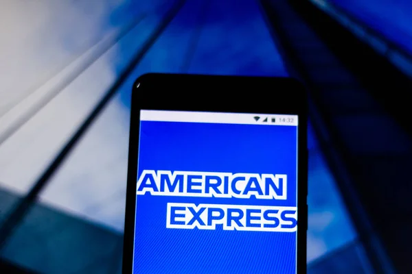 Brazylia Marca 2019 Logo Stany Usług Finansowych Firmy American Express — Zdjęcie stockowe