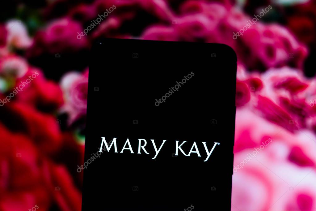BRAZIL - MARCH 11, 2019: Mary Kay logo on screen of mobile device