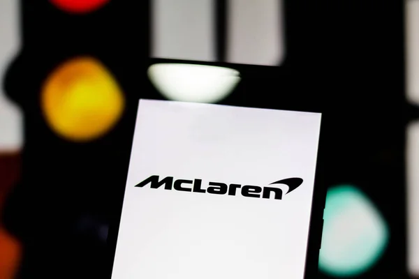 Βραζιλία Μαρτίου 2019 Mclaren Ομάδα Λογότυπο Στην Οθόνη Κινητής Συσκευής — Φωτογραφία Αρχείου