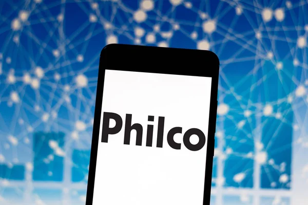 29 marca 2019, Brazylia. Philco logo na urządzeniu przenośnym. Philco jest USA w branży elektronicznej — Zdjęcie stockowe