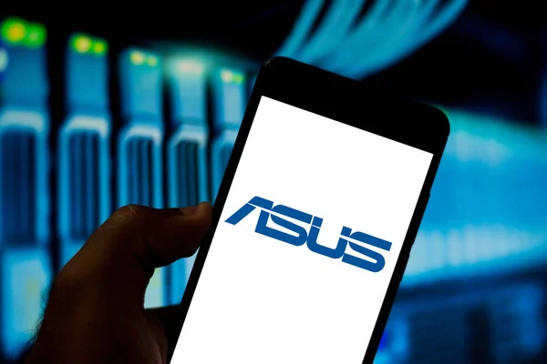 Abril 2019 Brasil Logotipo Asus Dispositivo Móvel Asus Uma Empresa — Fotografia de Stock