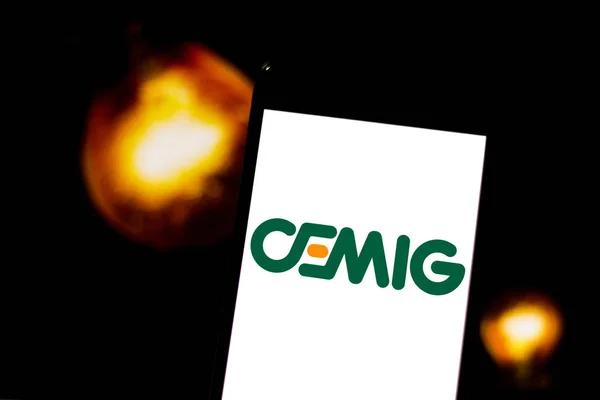 April 2019 Brasilien Cemig Logo Den Mobile Enhed Cemig Companhia - Stock-foto