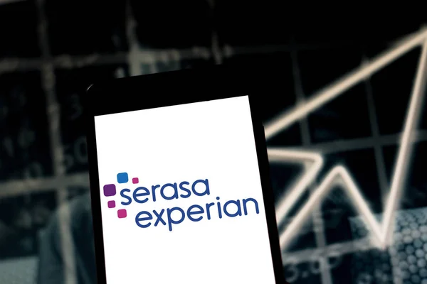 Abril 2019 Brasil Logotipo Serasa Experian Dispositivo Móvil Serasa Experian — Foto de Stock