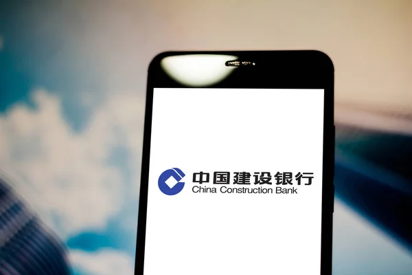 April 2019 Brazilië China Construction Bank Logo Ccb Het Mobiele — Stockfoto