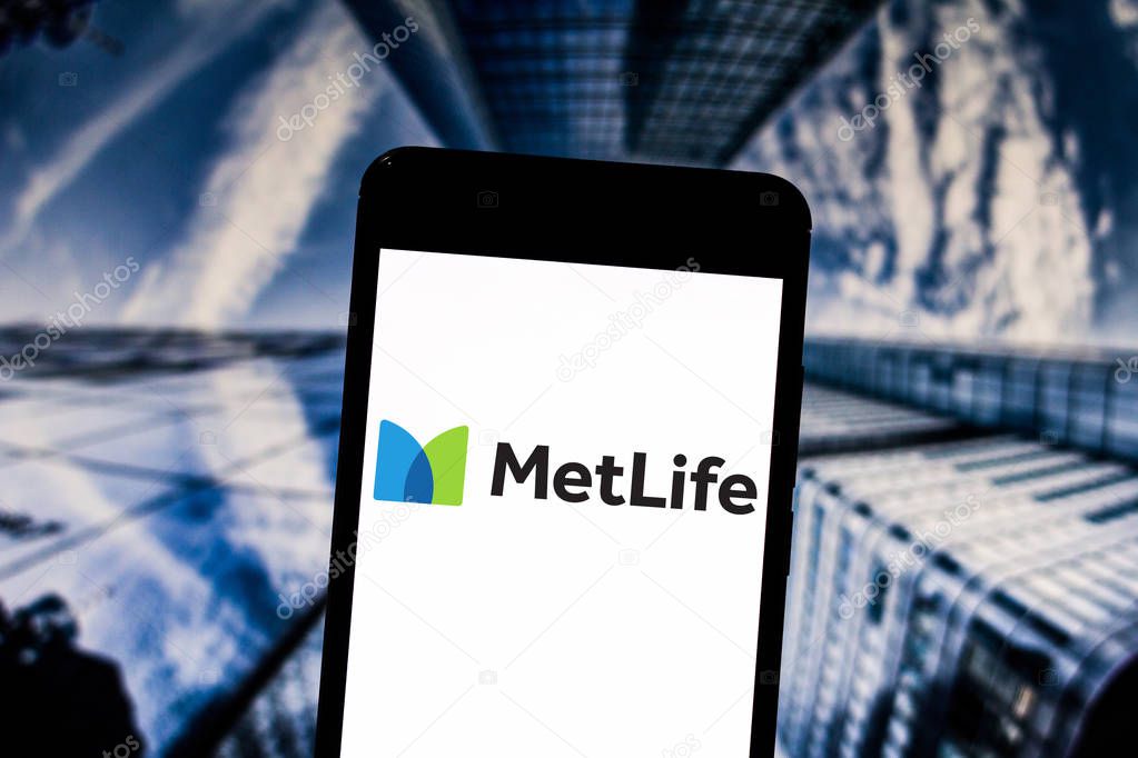 April 29, 2019, Brazil. In this photo illustration the MetLife logo is displayed on the screen of the mobile device.