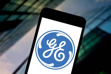 03 Mayıs 2019, Brezilya. Bu fotoğraf illüstrasyonda General Electric (Ge) logosu bir akıllı telefonda görüntülenir