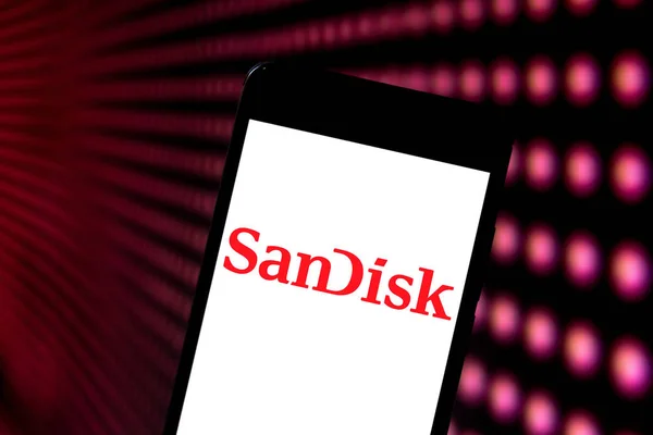 Мая 2019 Года Бразилия Этой Иллюстрации Логотип Sandisk Corporation Показан — стоковое фото