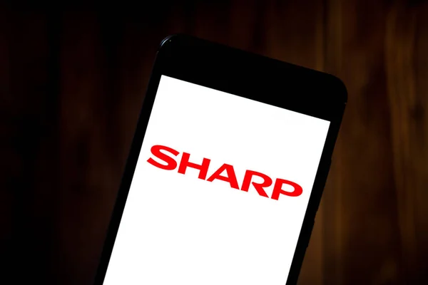 Maj 2019 Brasilien Dette Billede Illustration Sharp Corporation Logoet Vises - Stock-foto