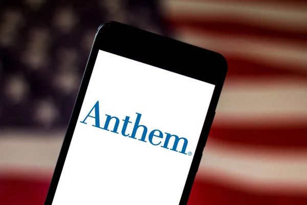 19 maj 2019, Brasilien. I detta foto illustration Anthem logotypen visas på en smartphone — Stockfoto