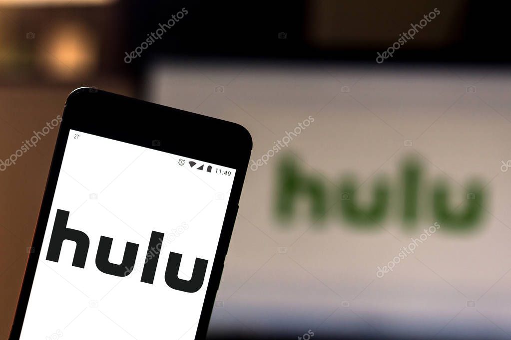 May 21, 2019, Brazil. In this photo illustration the Hulu logo is displayed on a smartphone.