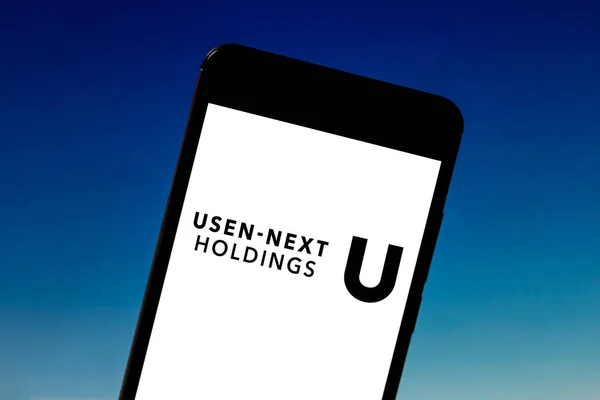 21 de mayo de 2019, Brasil. En esta ilustración fotográfica, el logotipo de Usen-Next Holdings se muestra en un teléfono inteligente —  Fotos de Stock