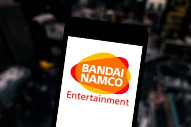 23 Mayıs 2019, Brezilya. Bu fotoğraf illüstrasyonbandai Namco Entertainment (Bnei) logosu bir akıllı telefonda görüntülenir