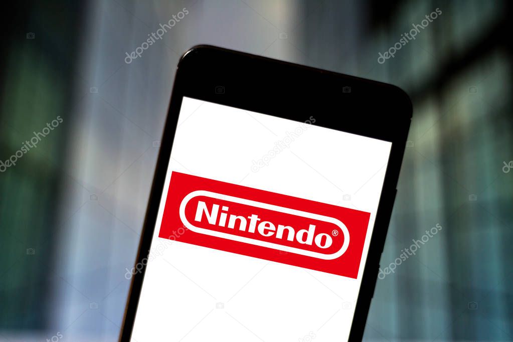 May 23, 2019, Brazil. In this photo illustration the Nintendo logo is displayed on a smartphone.