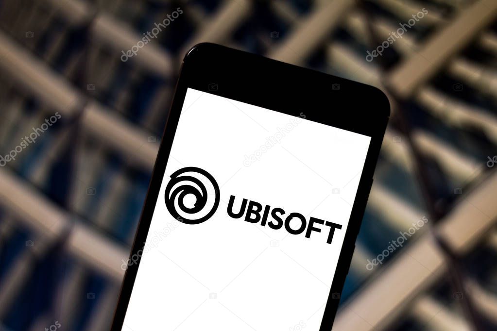 May 23, 2019, Brazil. In this photo illustration the Ubisoft Entertainment logo is displayed on a smartphone.