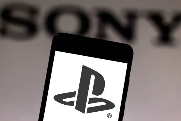 23. Mai 2019, Brasilien. in dieser Foto-Illustration wird das Playstation Network (psn) -Logo auf einem Smartphone angezeigt — Stockfoto