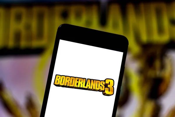 23. Mai 2019, Brasilien. in dieser Foto-Illustration wird das Borderlands 3-Logo auf einem Smartphone angezeigt — Stockfoto