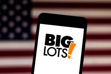 May 27, 2019, Brazil. In this photo illustration the Big Lots! logo is displayed on a smartphone